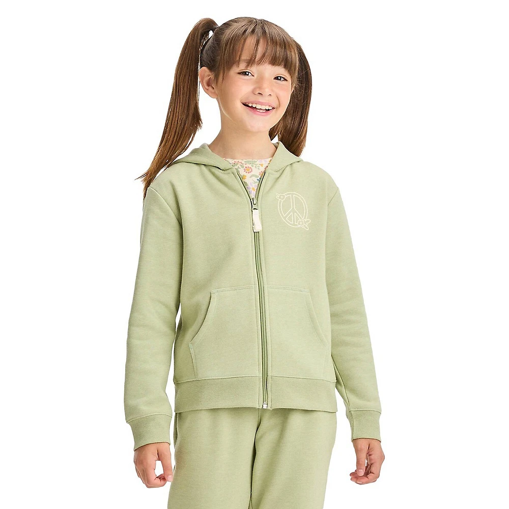 Cat & Jack Girl's Zip-Up Fleece Hoodie Sweatshirt