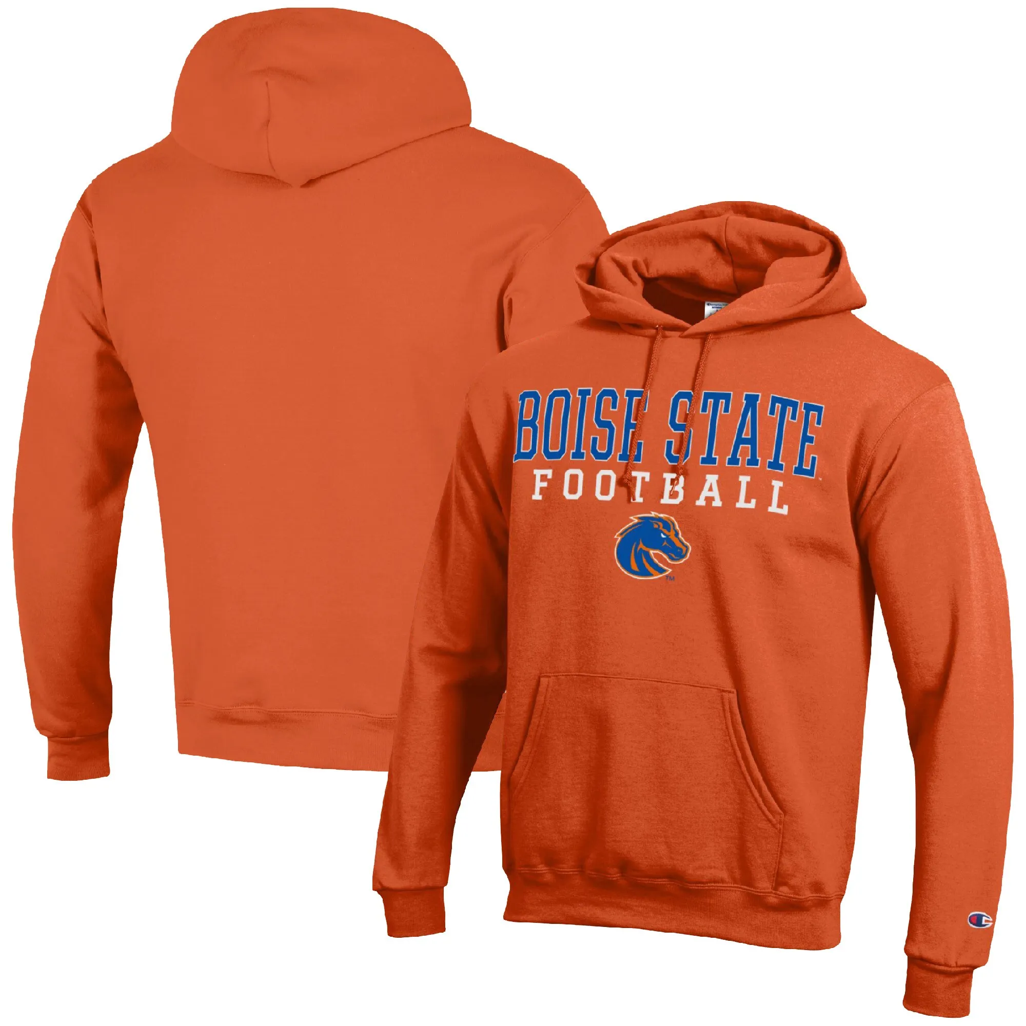 Champion Boise State Broncos Orange Football Stack Pullover Hoodie