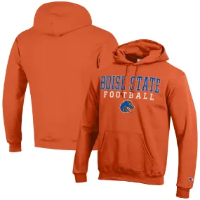 Champion Boise State Broncos Orange Football Stack Pullover Hoodie