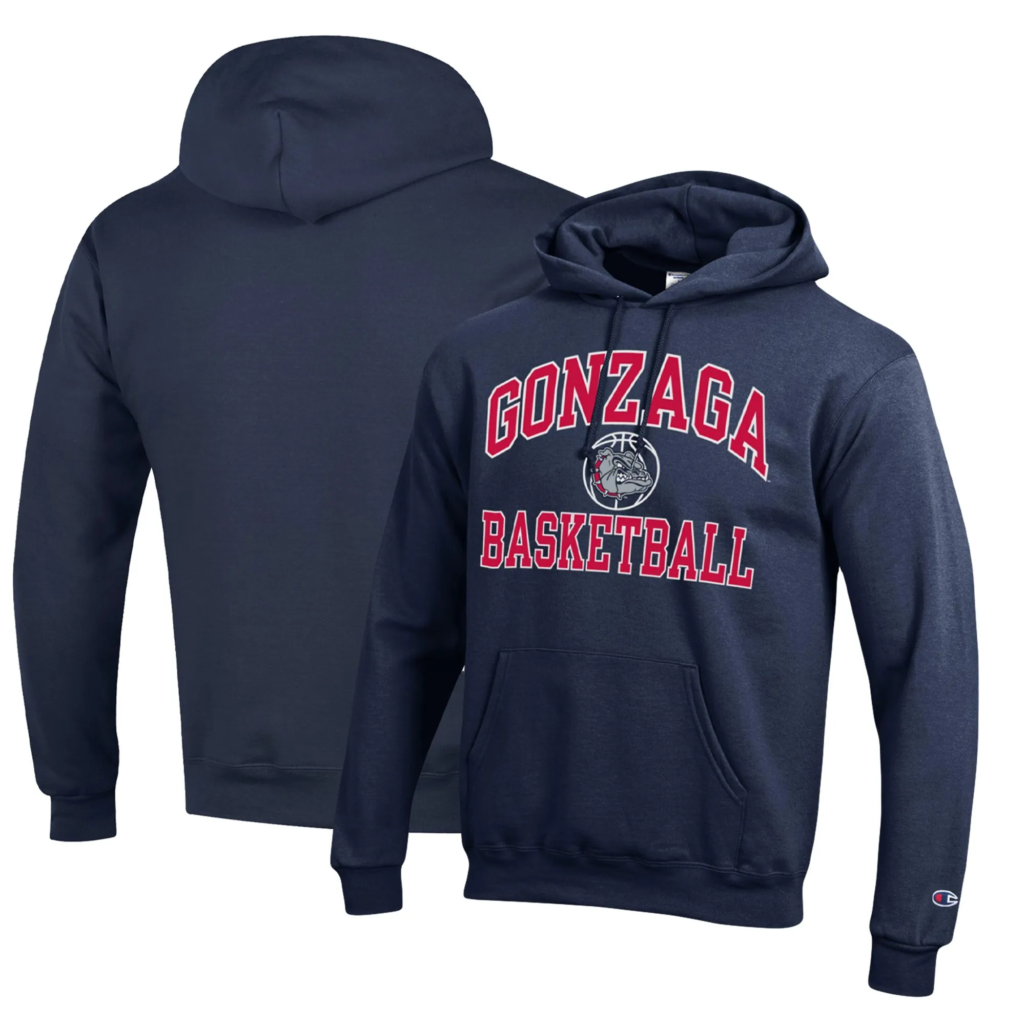 Champion Gonzaga Bulldogs Navy Basketball Icon Powerblend Pullover Hoodie