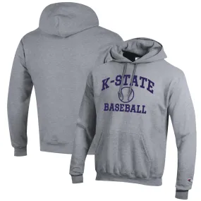 Champion Kansas State Wildcats Gray Baseball Icon Pullover Hoodie