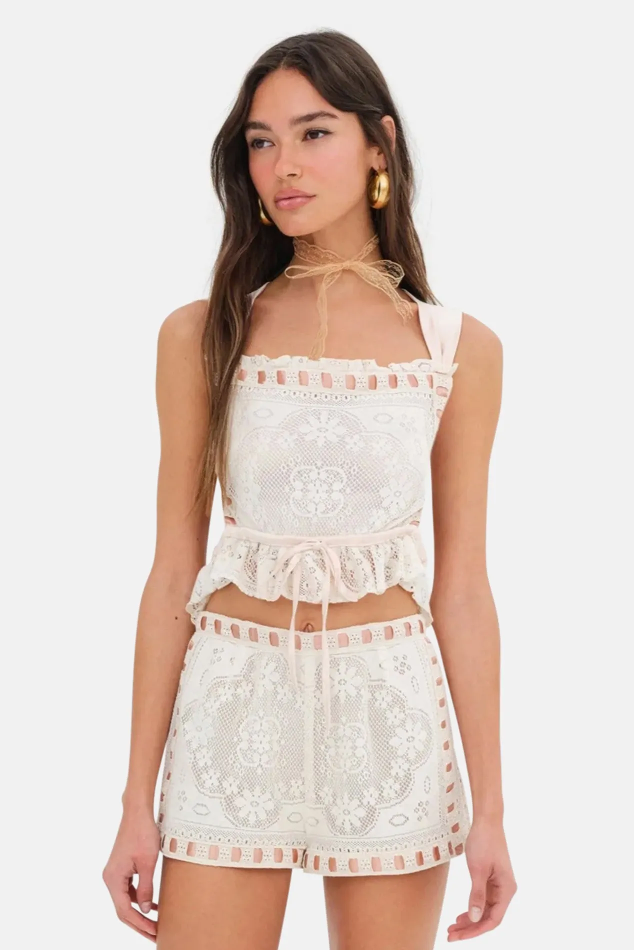 Charlotte Lace Short Cream