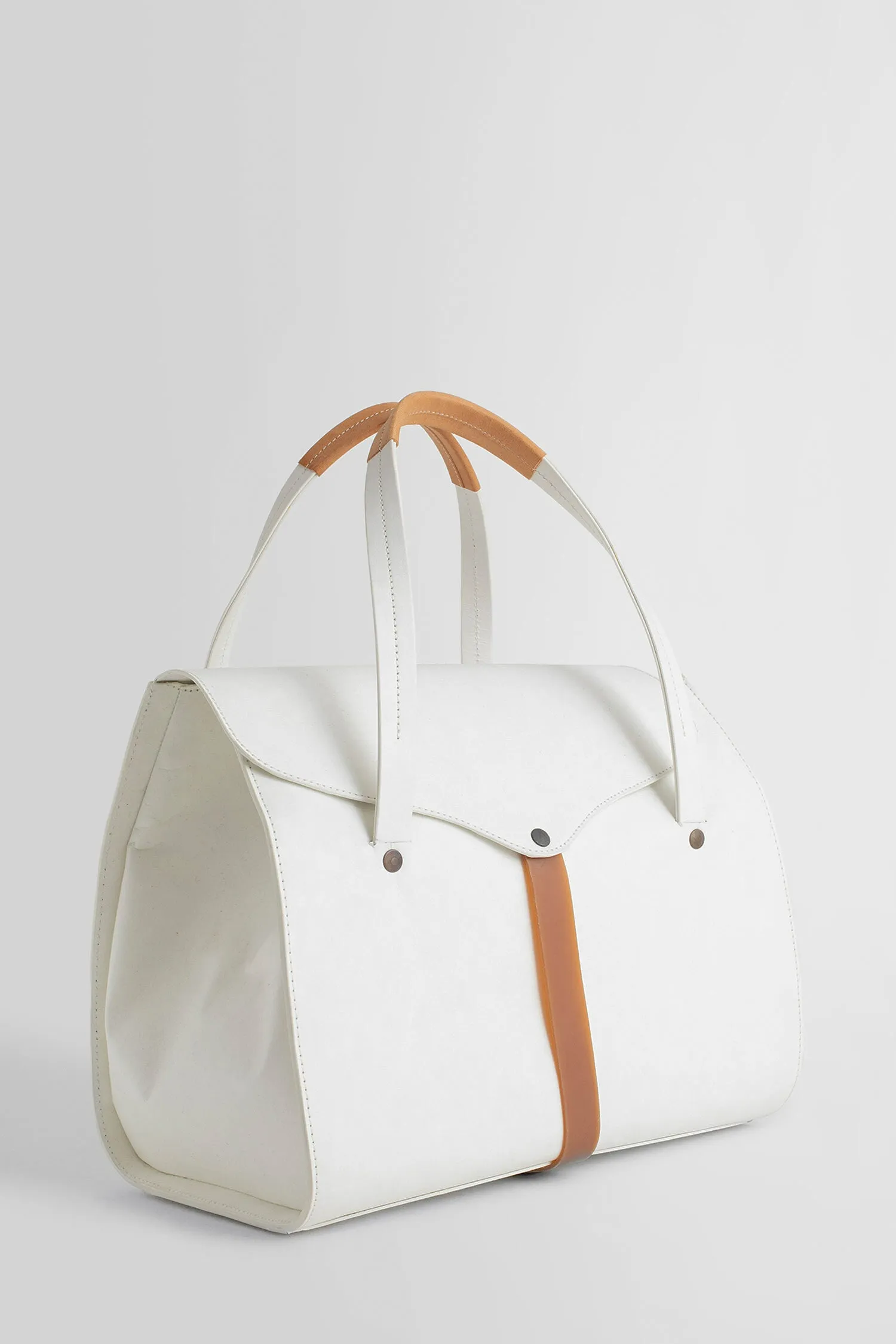 cherevichkiotvichki white leather top handle bag