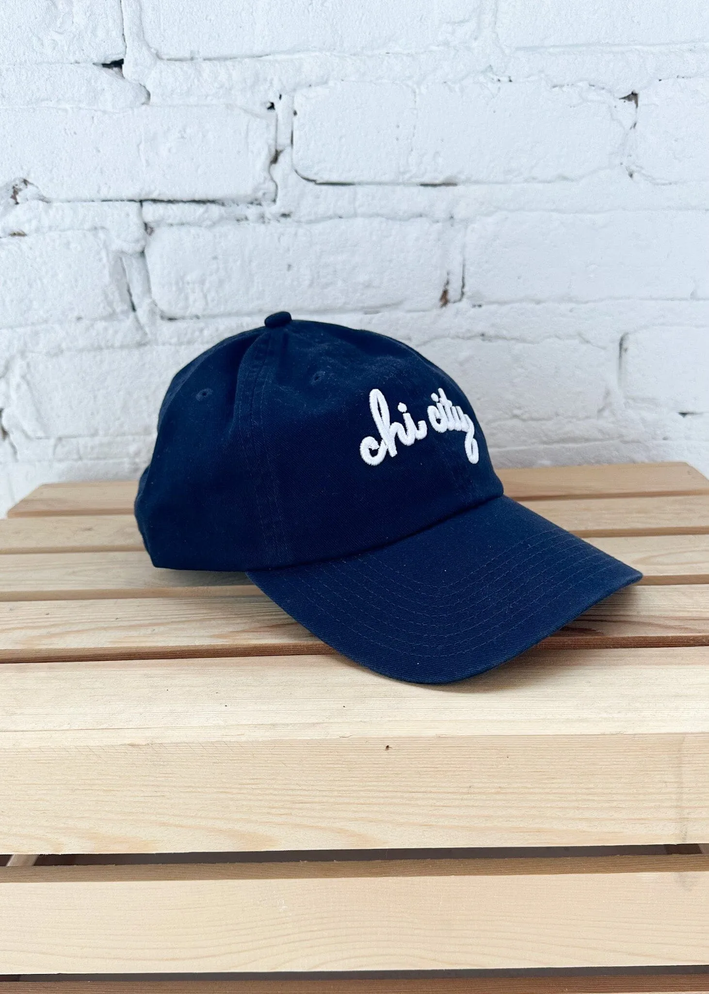 Chi City Cursive Dad Hat - Navy