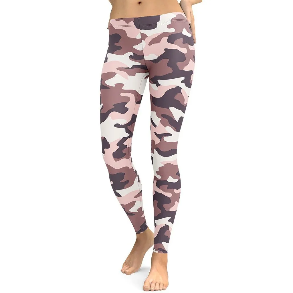 Chocolate Brown Camo Leggings