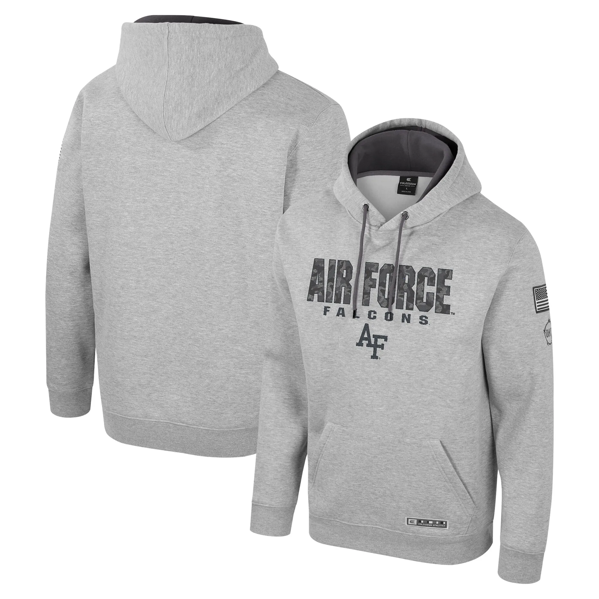 Colosseum Air Force Falcons Heather Gray Oorah OHT Military Appreciation Pullover Hoodie