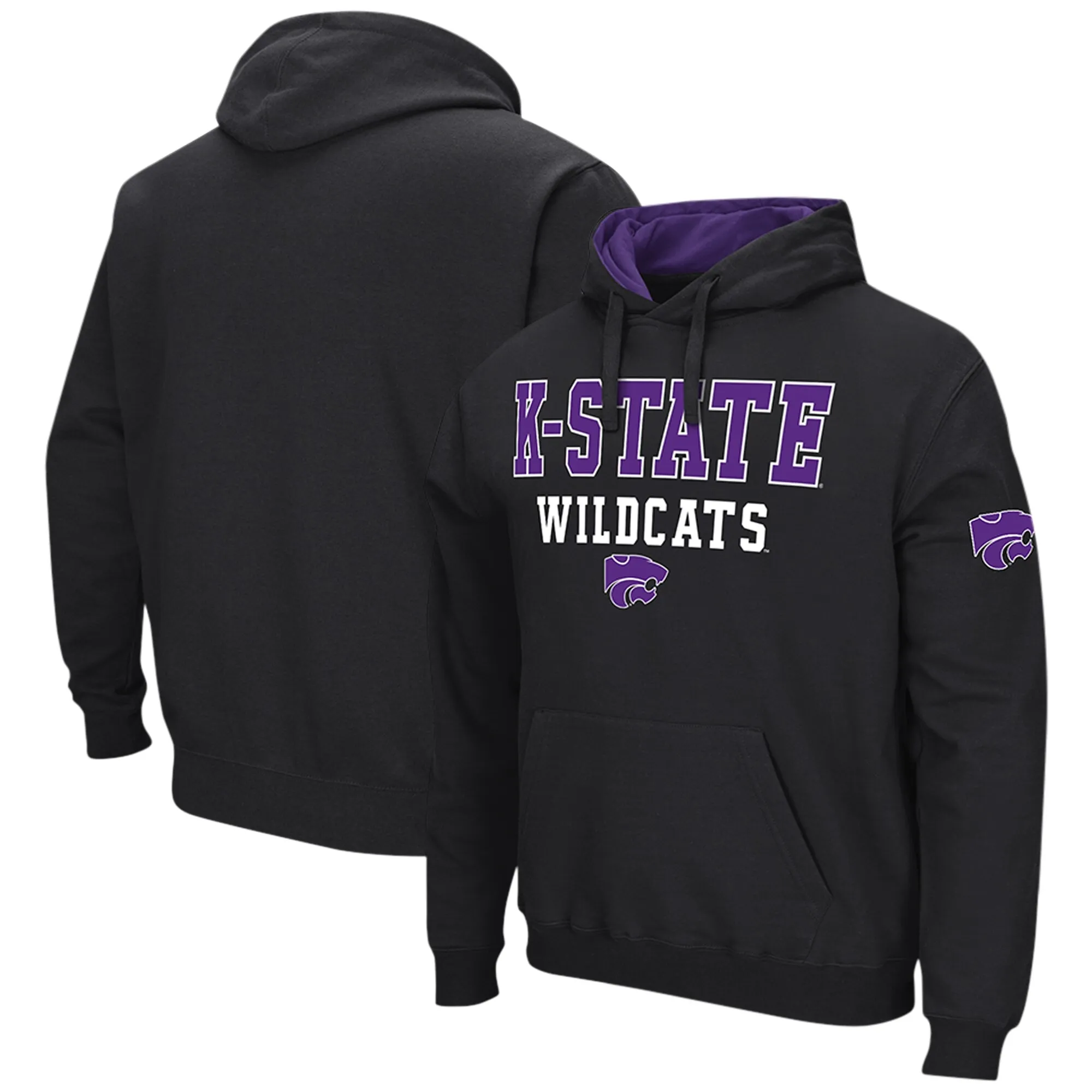 Colosseum Kansas State Wildcats Black Sunrise Pullover Hoodie