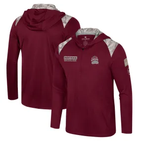 Colosseum Montana Grizzlies Maroon OHT Military Appreciation Quarter-Zip Hoodie Jacket