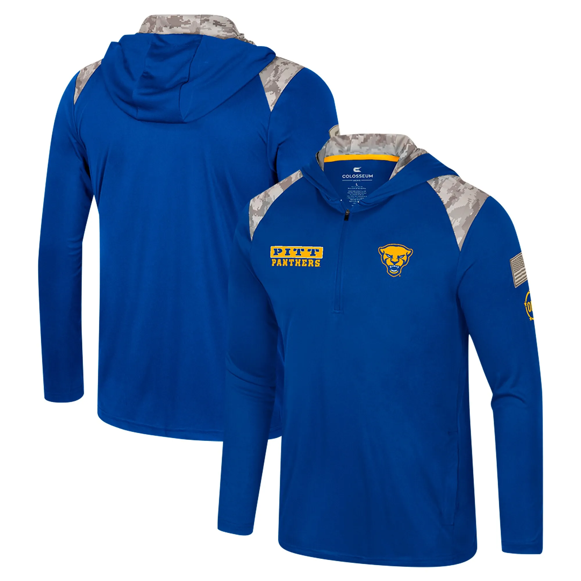 Colosseum Pitt Panthers Royal OHT Military Appreciation Quarter-Zip Hoodie Jacket