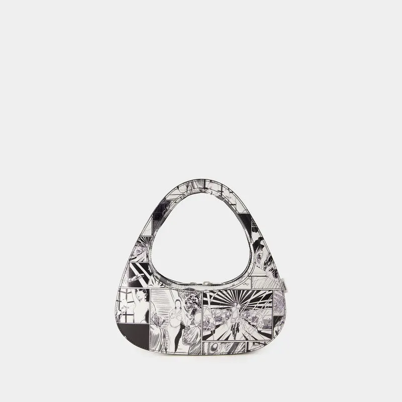 Comic Print Baguette Swipe Bag - Coperni - Leather - Black