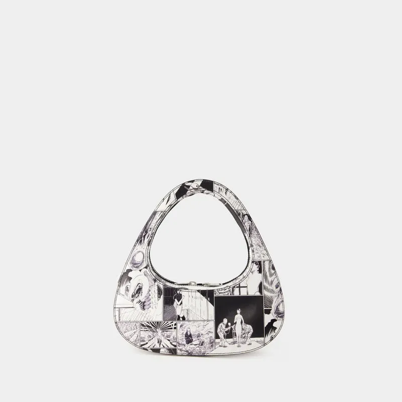 Comic Print Baguette Swipe Bag - Coperni - Leather - Black