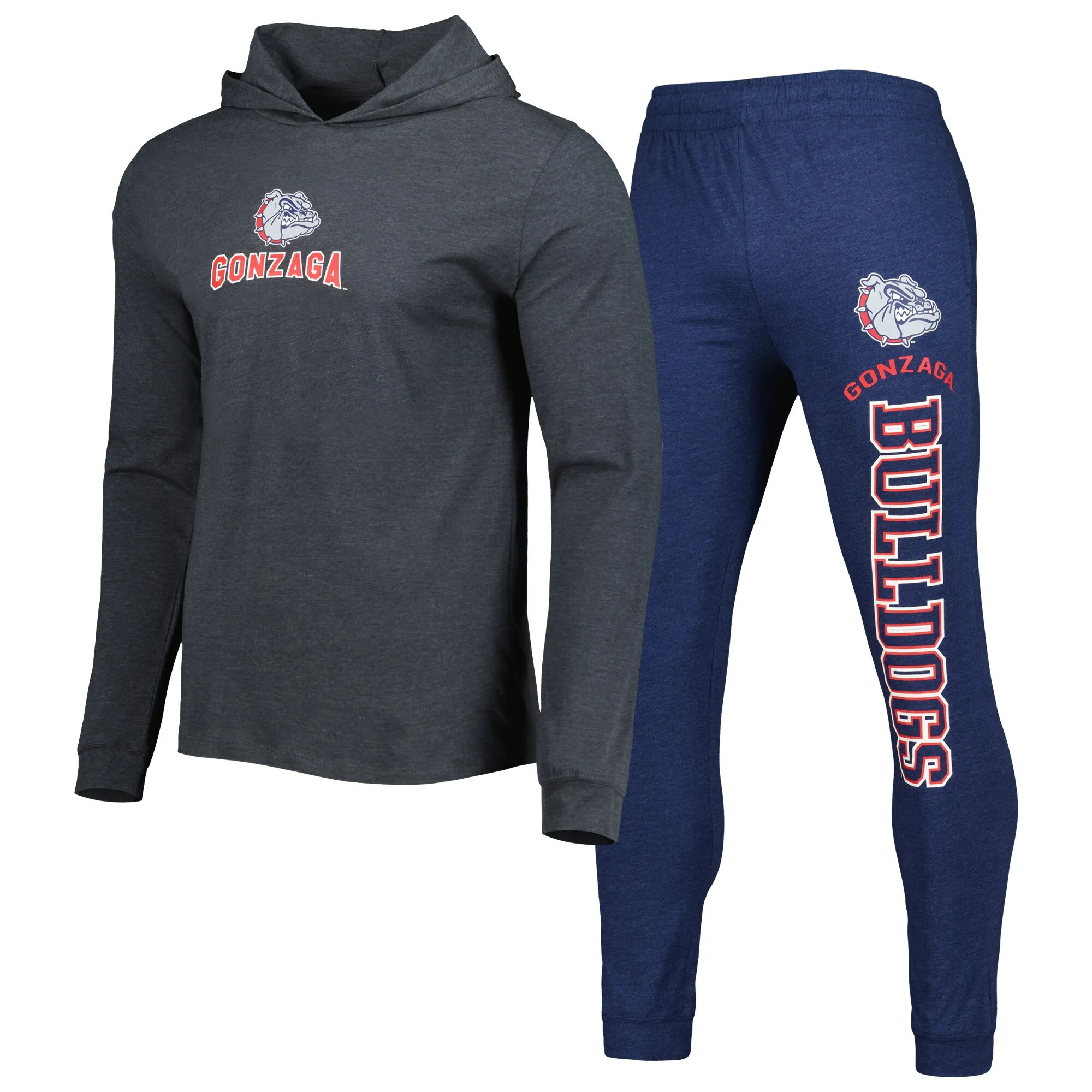 Concepts Sport Gonzaga Bulldogs Navy/Charcoal Meter Pullover Hoodie & Pant Sleep Set