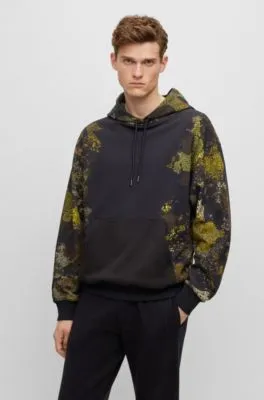 Cotton-terry hoodie with lichen-inspired graphics