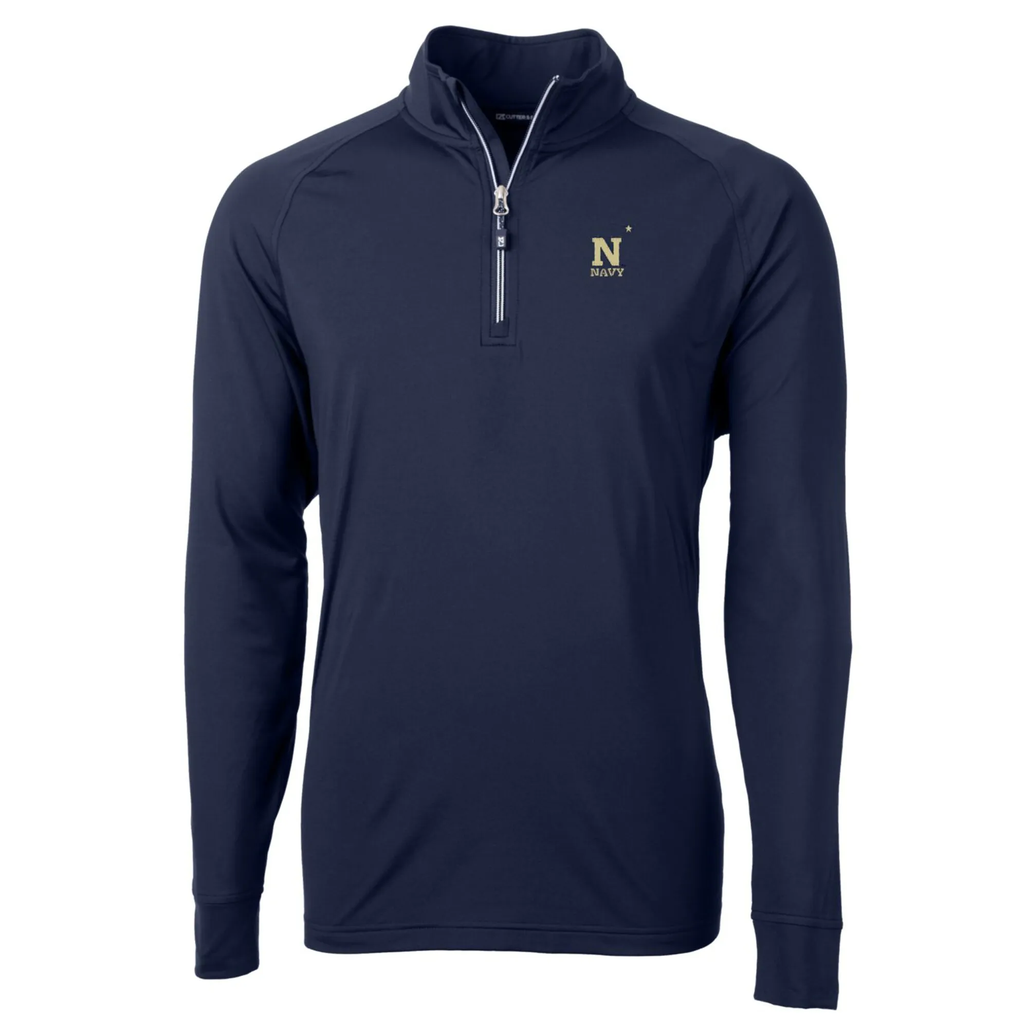 Cutter & Buck Navy Midshipmen Navy Big & Tall Adapt Eco Knit Quarter-Zip Pullover Jacket