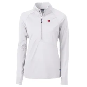 Cutter & Buck Rutgers Scarlet Knights Women's White Adapt Eco Knit Half-Zip Pullover Jacket