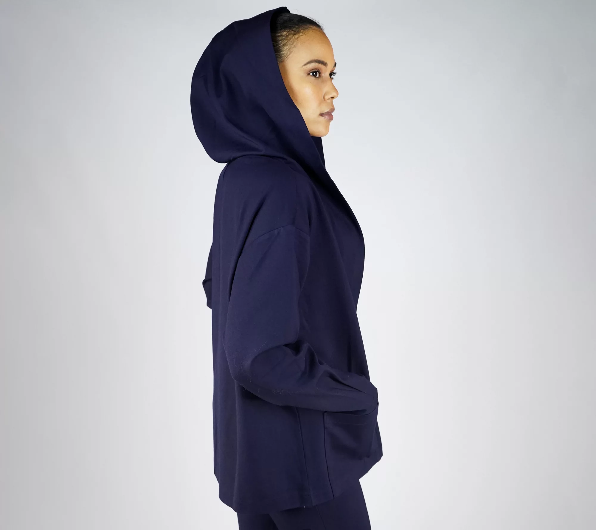 Day2Day by Duette NYC Petite Ponte Knit Hooded Jacket