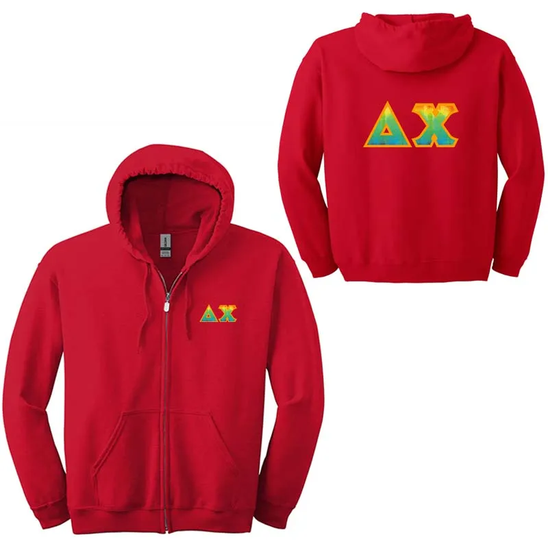 Delta Chi Fraternity Full-Zip Hoodie - G186 - TWILL