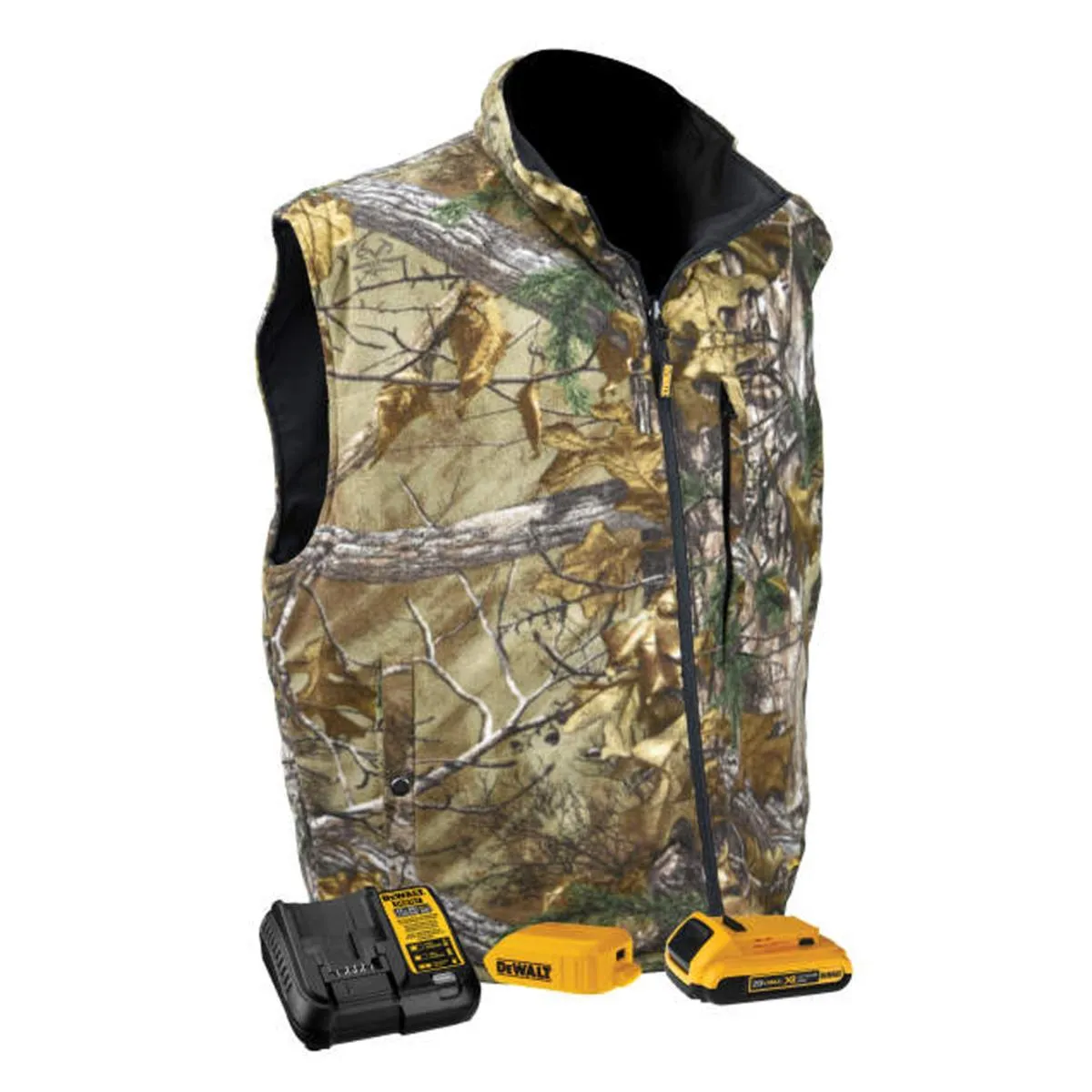 DeWalt Realtree Xtra Men's Camouflage Fleece Heated Vest with Battery