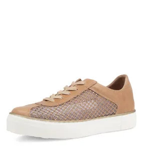 DJANGO & JULIETTE Fabia Latte Leather Sneakers