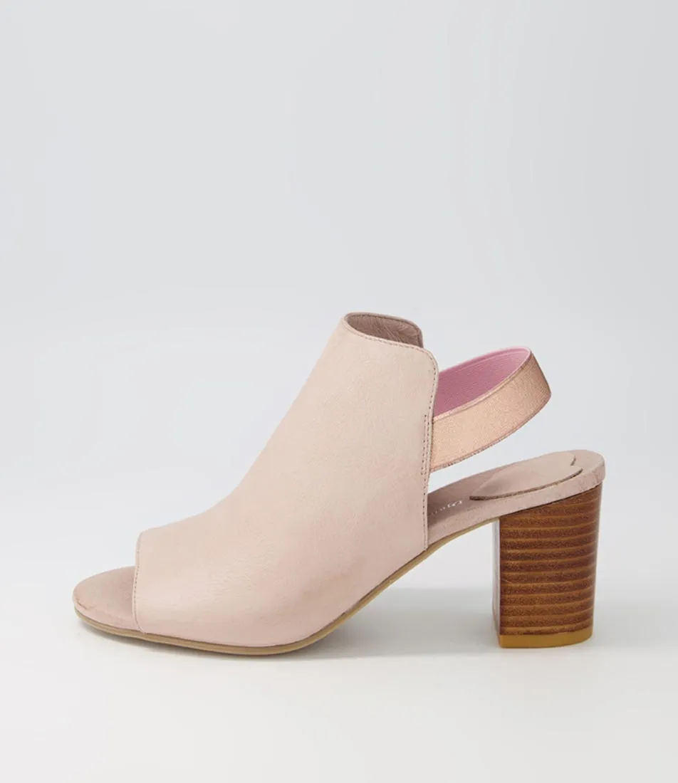 DJANGO & JULIETTE Sapir Cafe Rose Gold Leather Elastic Sandals