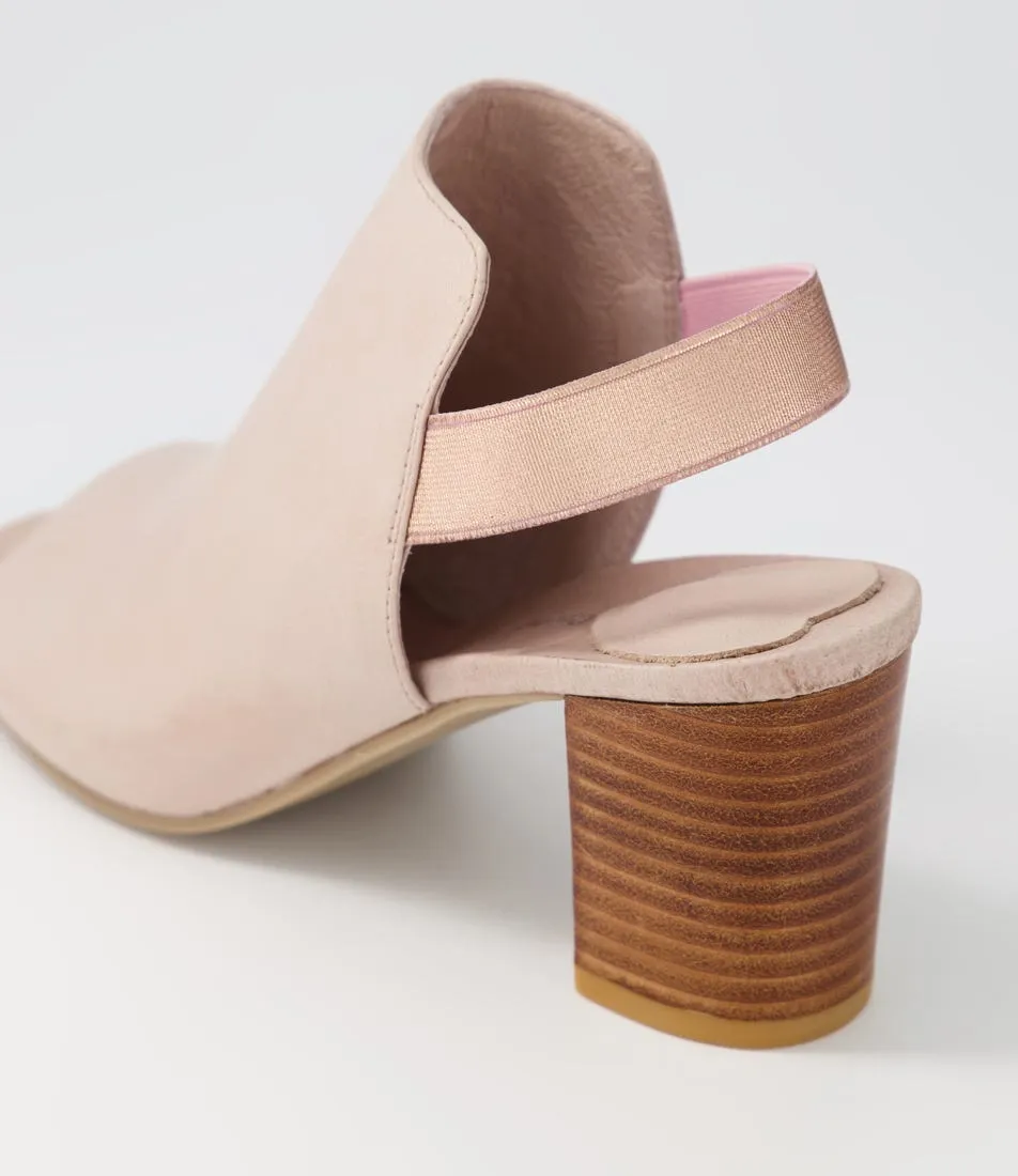 DJANGO & JULIETTE Sapir Cafe Rose Gold Leather Elastic Sandals