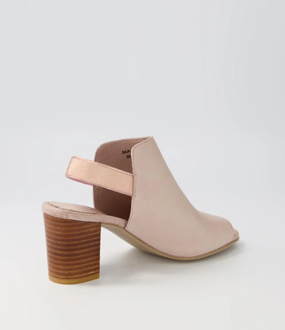 DJANGO & JULIETTE Sapir Cafe Rose Gold Leather Elastic Sandals