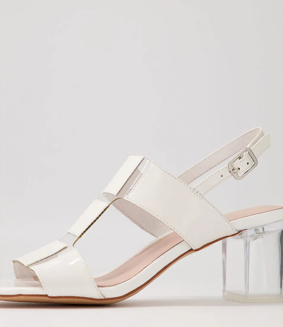 DJANGO & JULIETTE Sheree White Clear Patent Vinylite Sandals