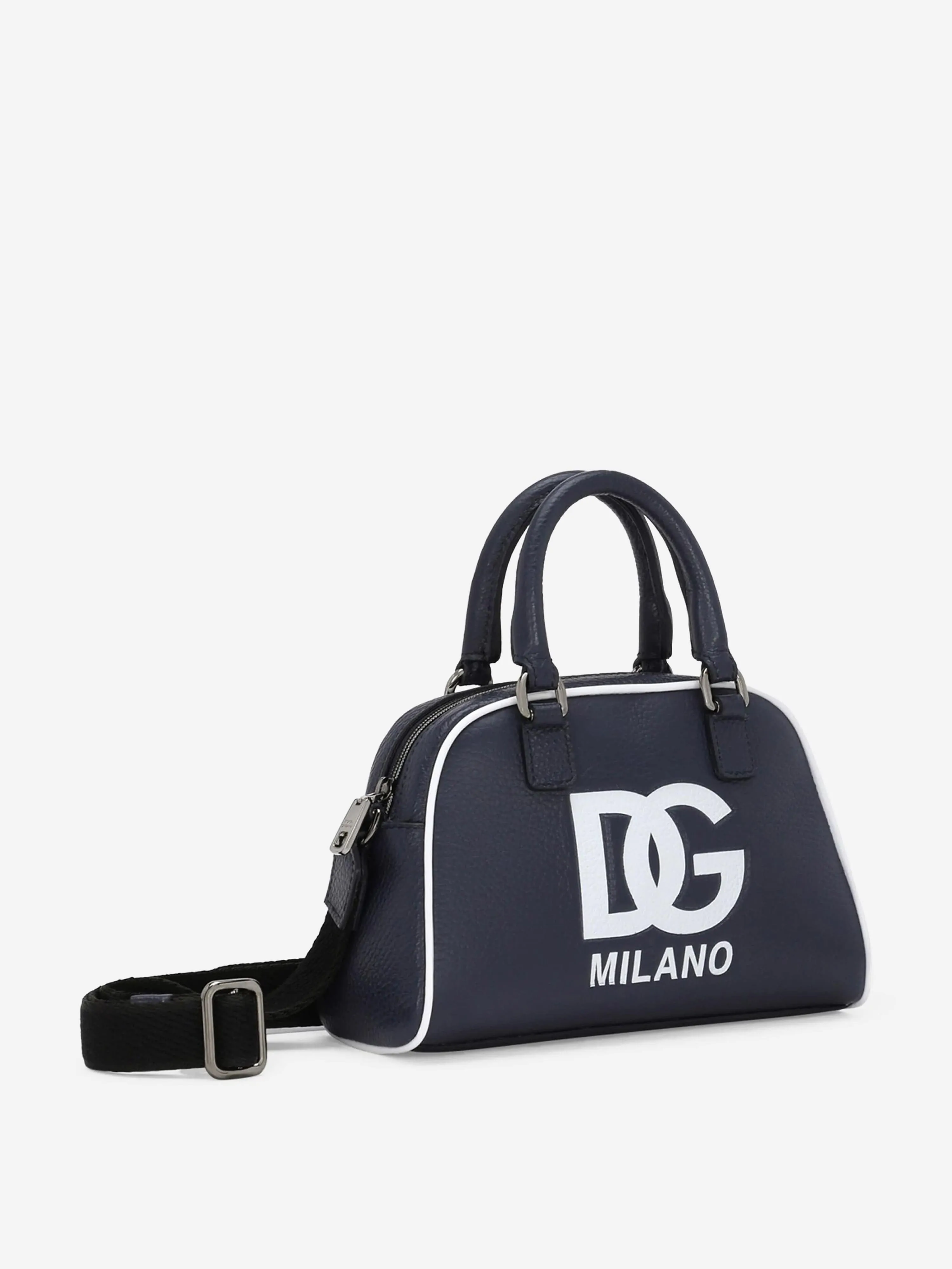 Dolce & Gabbana Girls Leather Milano Logo Shoulder Bag in Blue