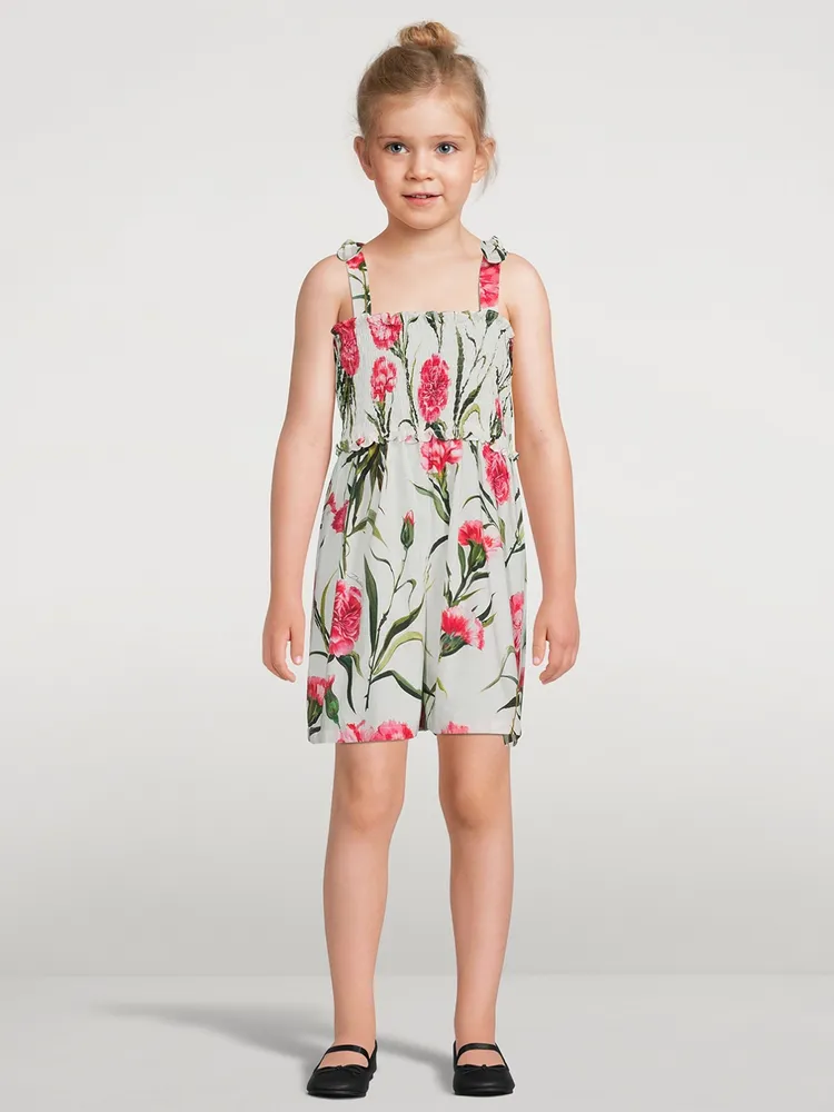 DOLCE GABBANA Cotton Romper Carnation Print