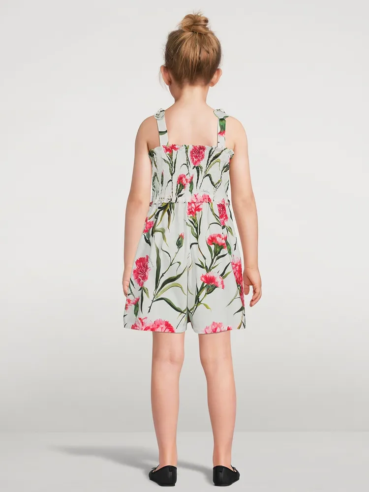 DOLCE GABBANA Cotton Romper Carnation Print