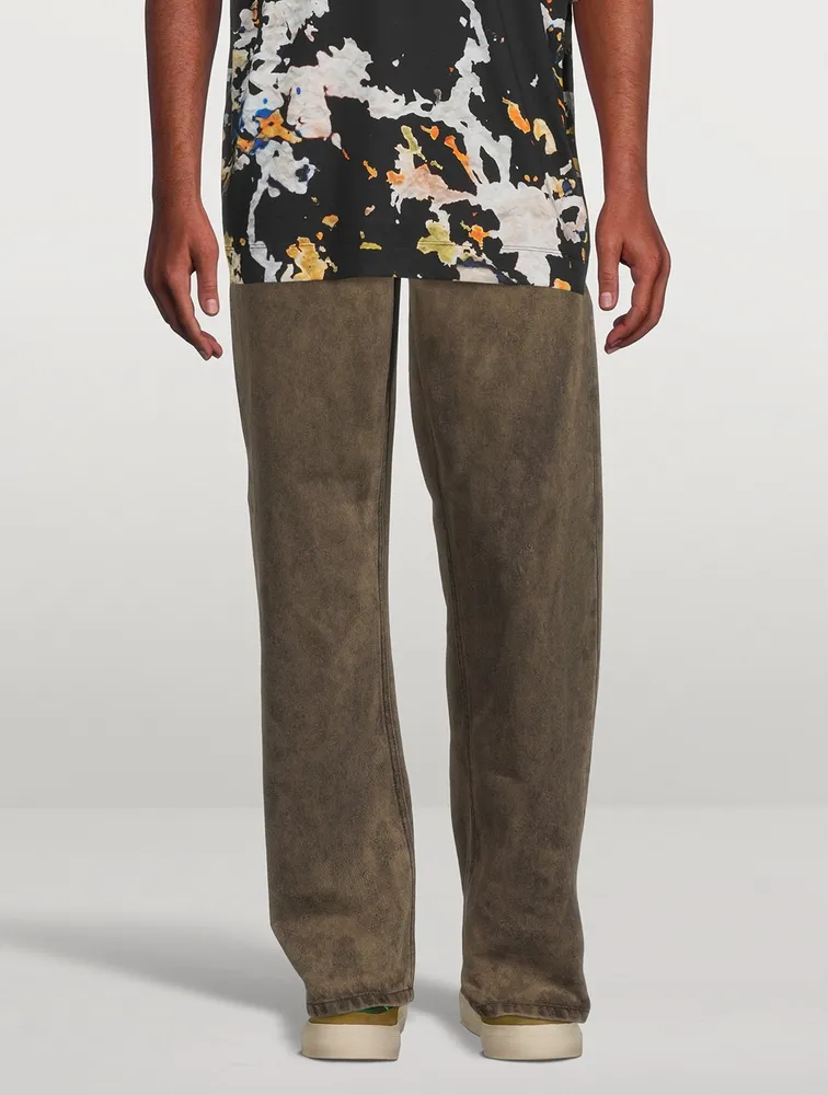 DRIES VAN NOTEN Pine Overdyed Straight-Leg Jeans