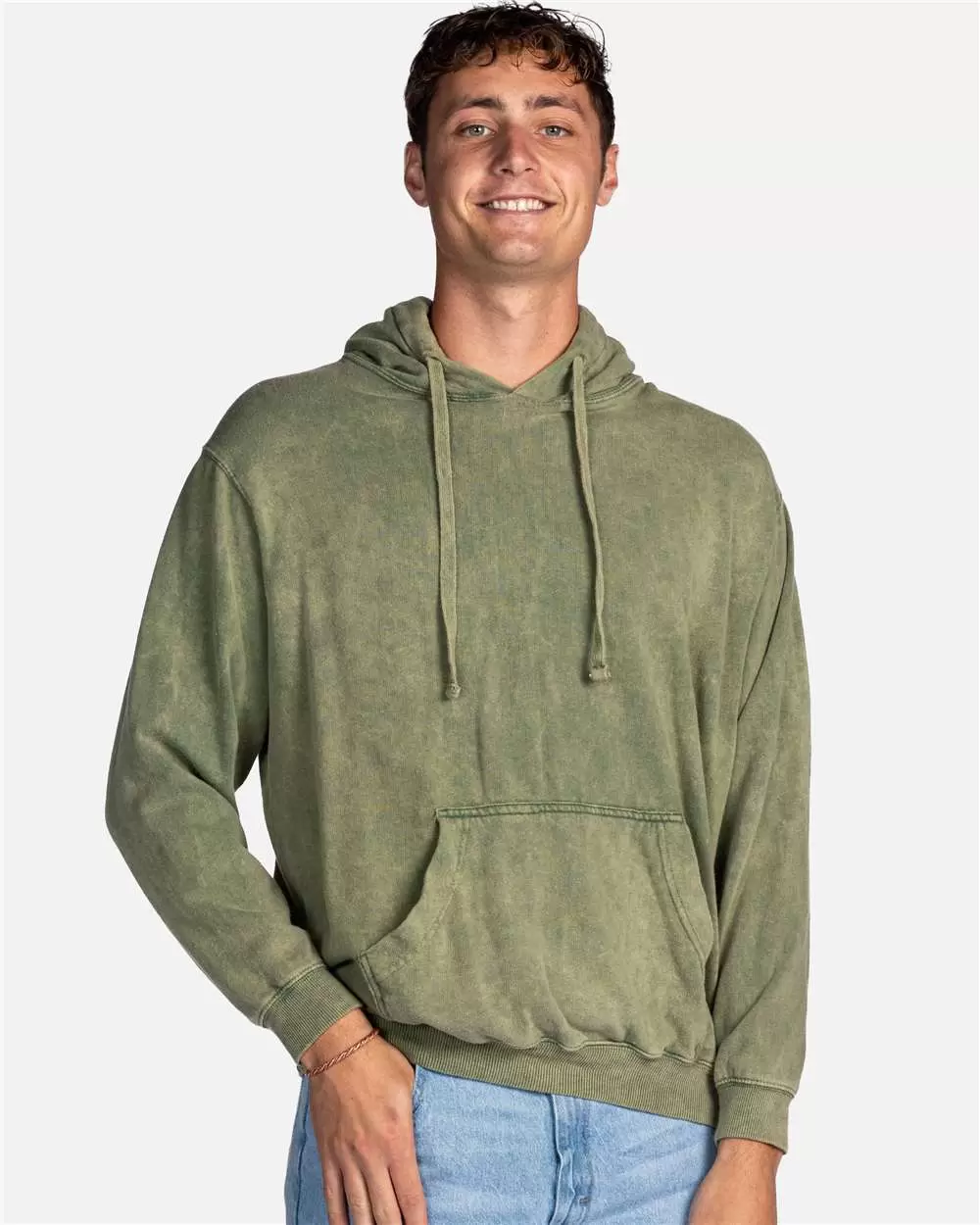 Dyenomite 854MW Premium Fleece Mineral Wash Hooded Sweatshirt SKU: 854MW