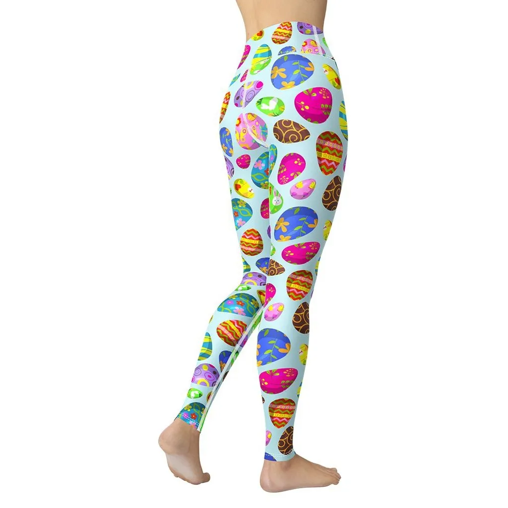 Easter Egg Pattern Yoga Leggings