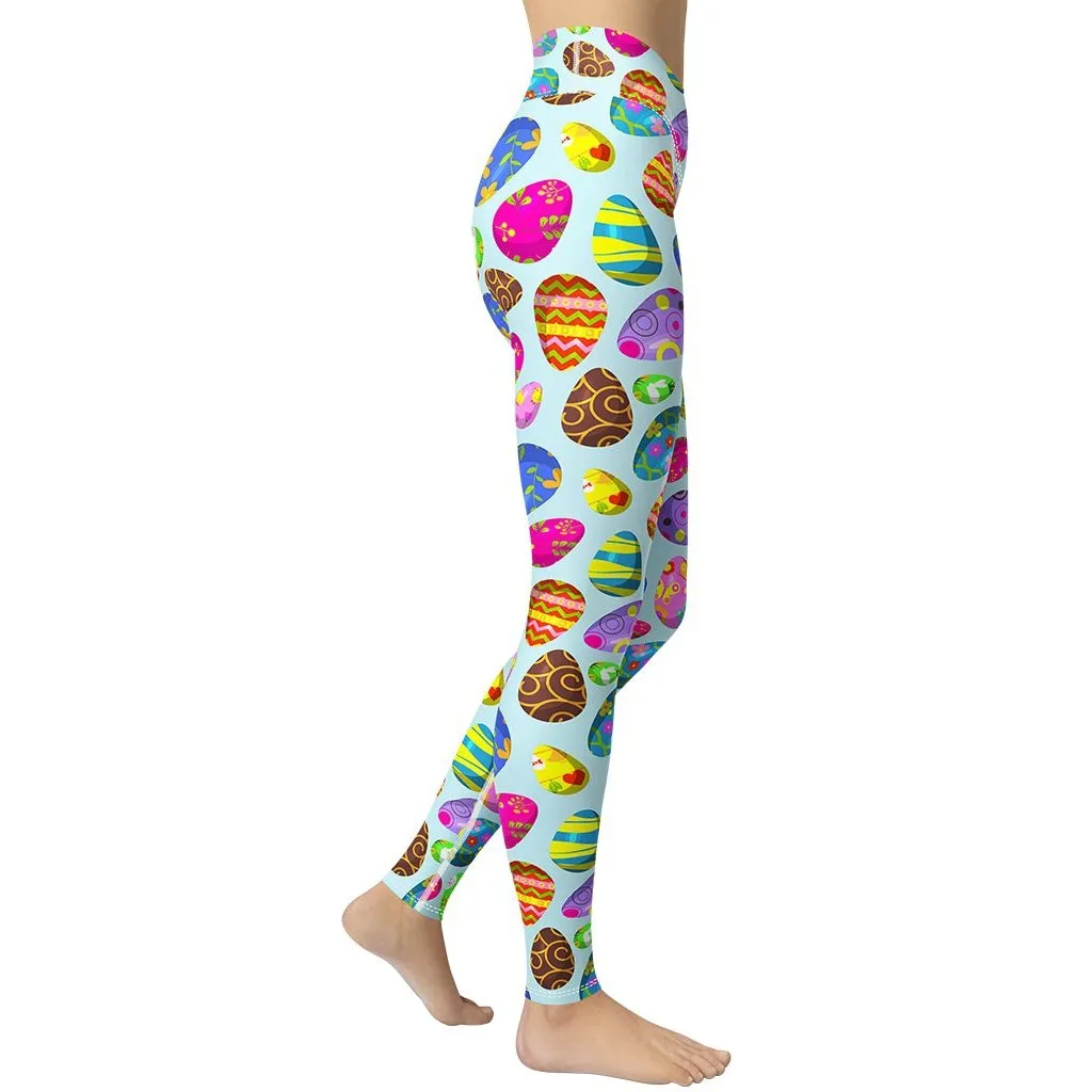 Easter Egg Pattern Yoga Leggings