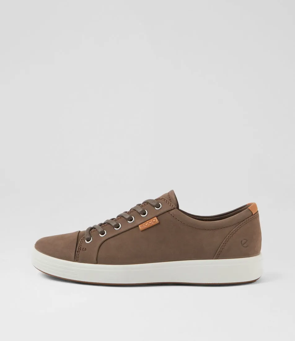 ECCO Soft 7 M Dark Clay Lion Nubuck Sneakers