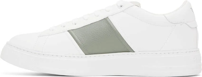 Emporio Armani White & Gray Logo Sneakers