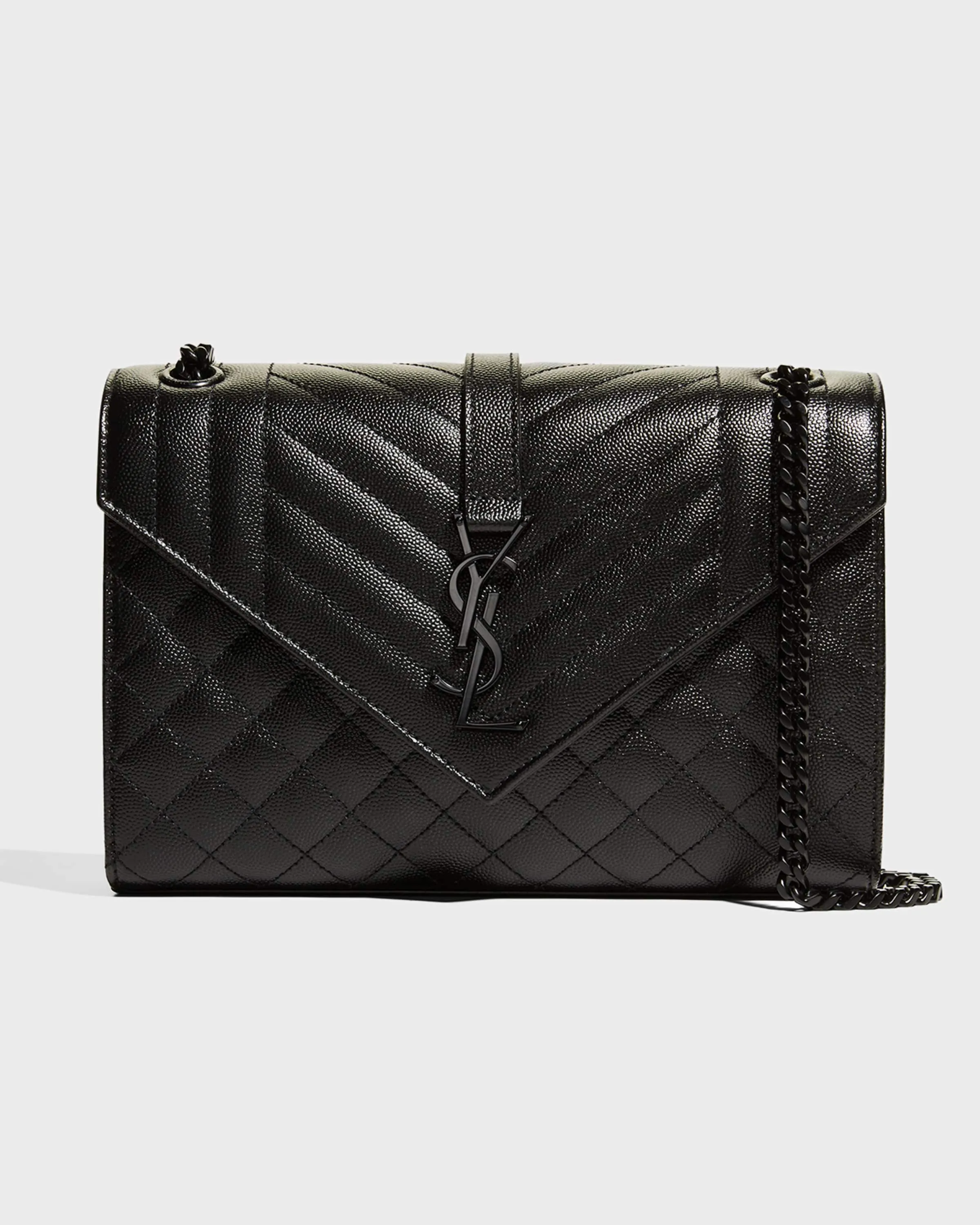 Envelope Triquilt Medium YSL Shoulder Bag in Grained Leather