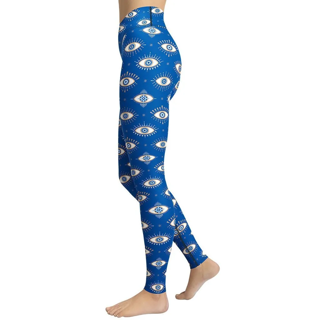 Evil Eye Pattern Yoga Leggings