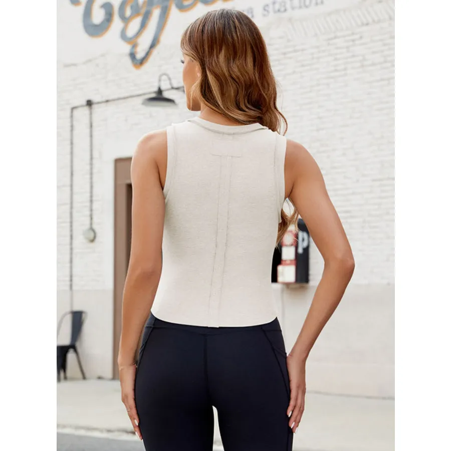 Exposed Seam Round Neck Tank