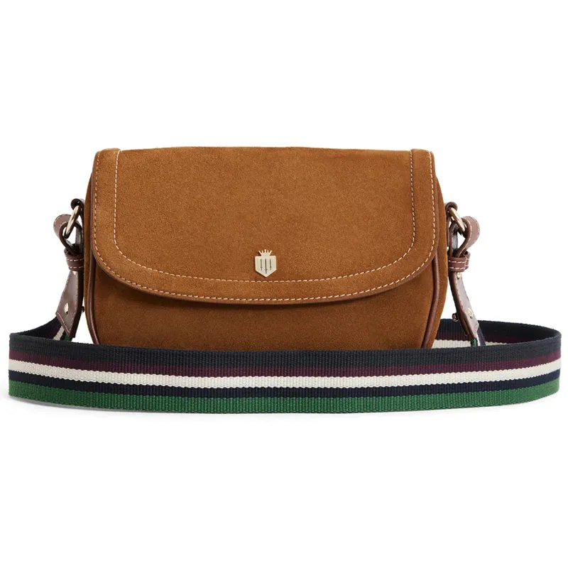 Fairfax and Favor Boston Handbag - Tan/Striped Webbing