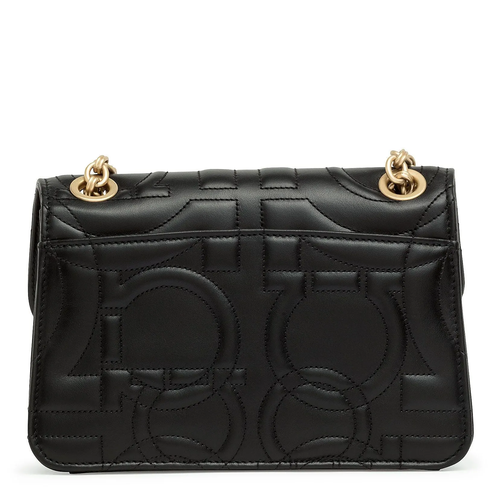 Ferragamo Gancino quilting S black matelasse leather bag