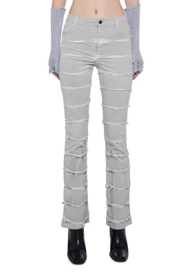 Filter Unisex Denim Jeans With Raw Edge Strips-