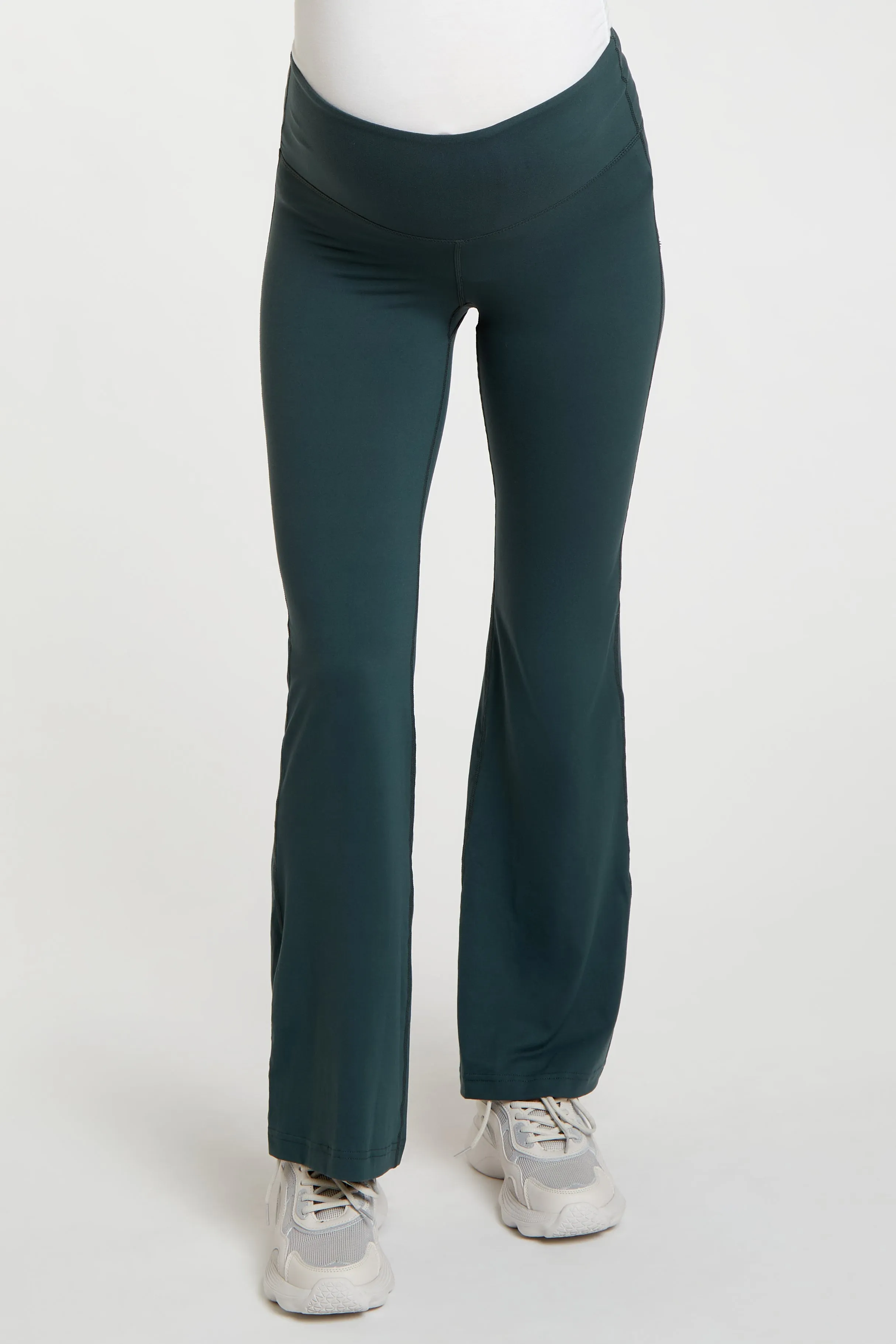 Forest Green Maternity Flared Leggings