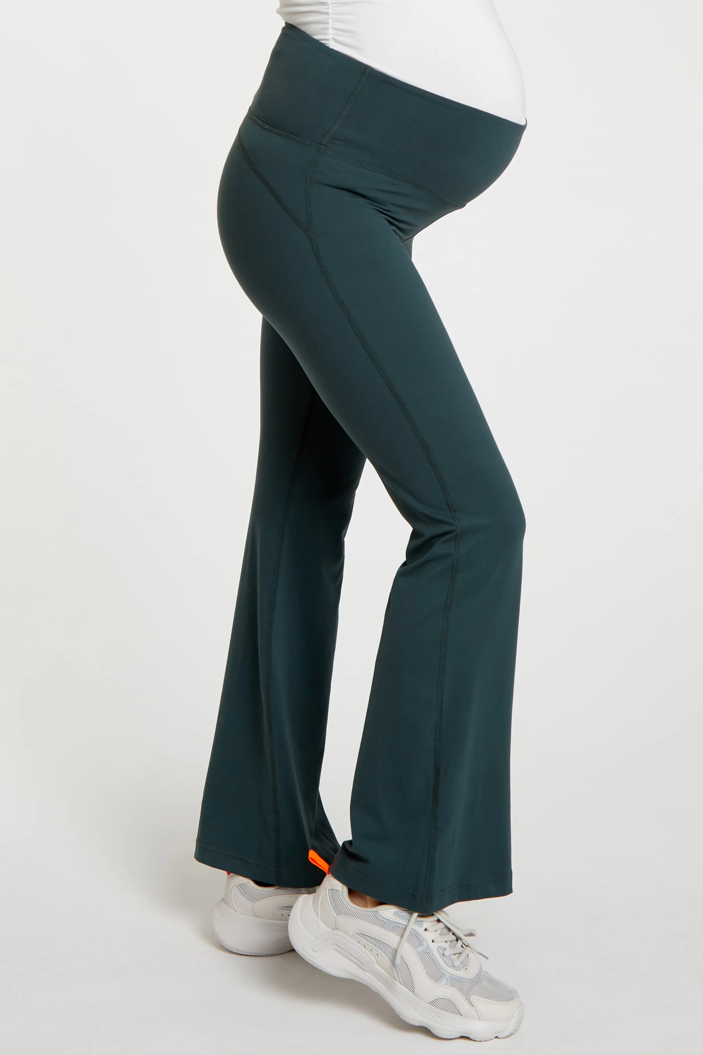 Forest Green Maternity Flared Leggings