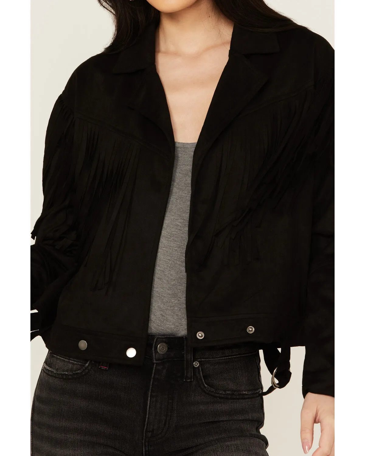 Fornia Women's Fringe Zip Moto Jacket