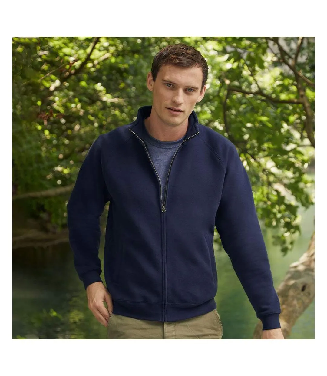 Fruit Of The Loom Mens Premium 70/30 Full Zip Sweatshirt Jacket (Deep Navy) - UTRW3165