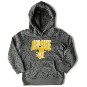 Gameday Couture  Appalachian State Mountaineers Girls Youth Black Running Wild Leopard Print Pullover Hoodie