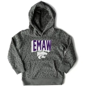 Gameday Couture  Kansas State Wildcats Girls Youth Black Running Wild Leopard Print Pullover Hoodie