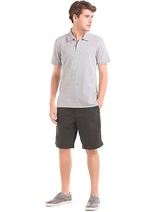 GAP Men Grey Solid Pique Polo