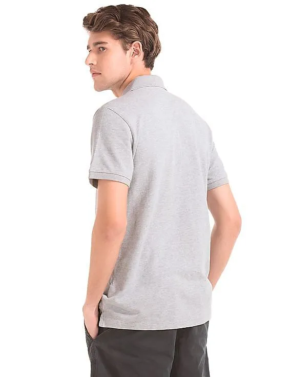 GAP Men Grey Solid Pique Polo